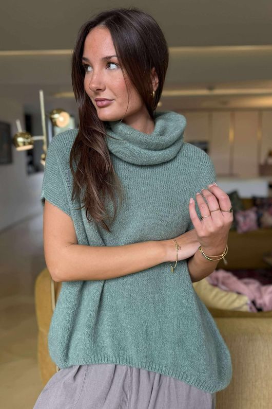 Morag Cowl Knit Tank Deep Sage /3 = -